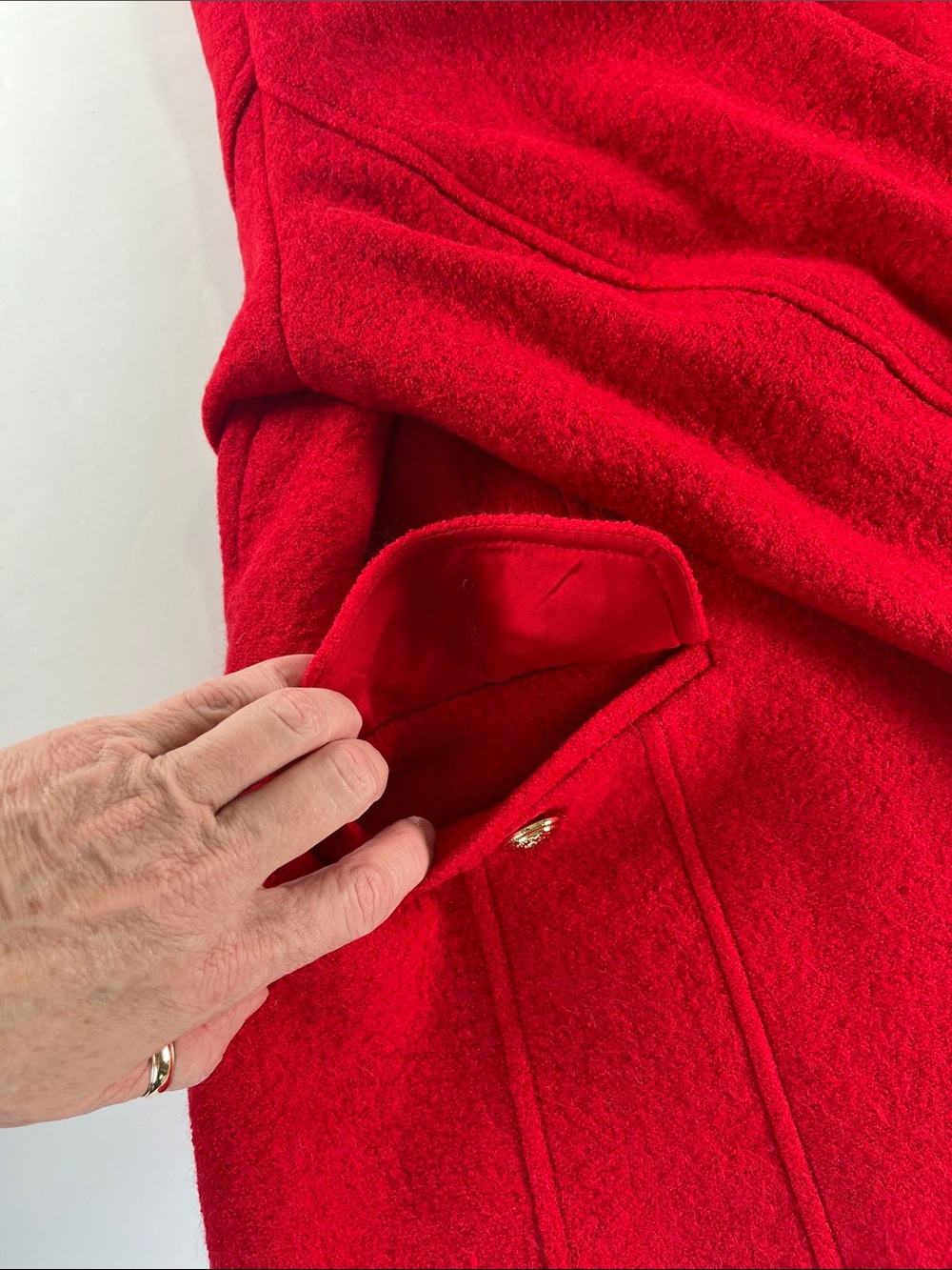 Talbots Red Wool Blend Blazer with Pockets Gold-Tone Buttons Sz 16W - Picture 7 of 10